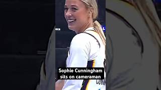 Sophie Cunningham Sits On Cameraman