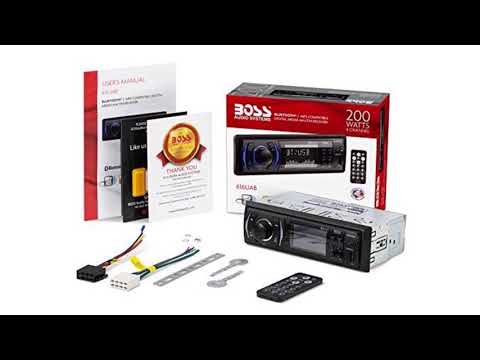 BOSS Audio 616UAB Multimedia Car Stereo – Single Din LCD, Bluetooth Audio and Calling, Built-in Micr