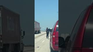 Highway Pursuit On Foot, Caught On Camera😳