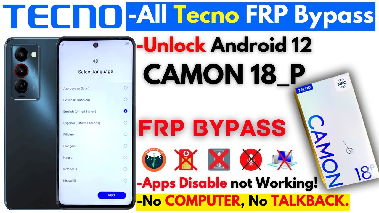 -Unlock TECNO CAMON 18 P FRP Bypass Without PC- All -Unlock TECNO CAMON 18 P FRP Bypass Without PC- All