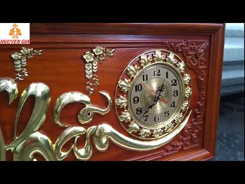 Đồng hồ treo tường chữ Nhẫn bằng gỗ hương