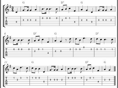 O Christmas Tree (O Tannebaum) - Guitar tab sheet music - YouTube