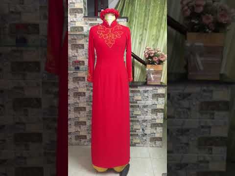 Áo dài đỏ cô dâu đẹp