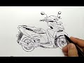 cara menggambar motor bebek matic vario dengan mudah #4 cara menggambar motor bebek matic vario dengan mudah #4
