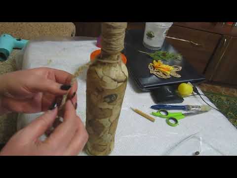 Декупаж на бутылке шампанского на свадьбу мастер класс Декупаж на бутылке шампанского на свадьбу мастер класс