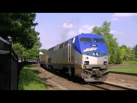 Amtrak P42 199 departs Kirkwood with train 313 very horn happy engineer