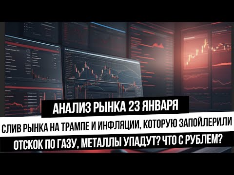 Анализ рынка 23 января. Падение рынка РФ на Трампе и инфляции. Падаем дальше? Газ, нефть, золото!