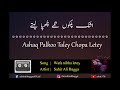 Kash Ke Tum Wafa Nibha Lety | ( Urdu Lyrical Video ) | Sahir Ali Bagga