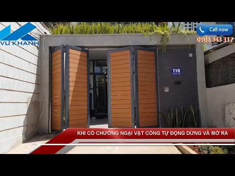 ✅ Cổng Bốn Cánh Ốp Gỗ - Đóng Mở Tự Động Âm Sàn TAU Italy