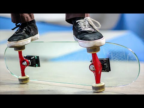 COCONUT WHEELIE ON A GLASS SKATEBOARD CHALLENGE