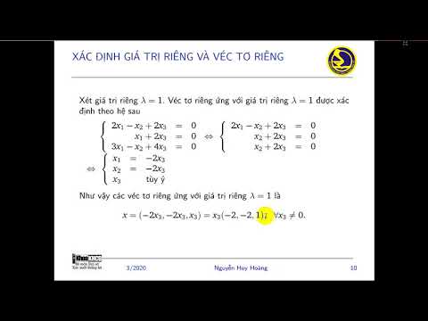 Cùng học Toán cao cấp - Giá trị riêng, véc tơ riêng. Bài 1