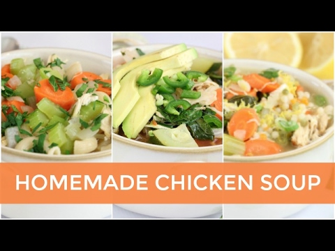 VIDEO : 3 easy homemade chicken soup recipes - enjoy these three healthyenjoy these three healthychicken soup recipes;enjoy these three healthyenjoy these three healthychicken soup recipes;homemadechicken noodle soup, lemon and spinachenj ...