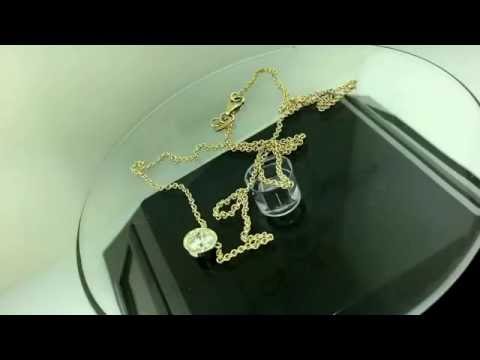 0.50 Carat Solitaire Diamond By The Yard Necklace Pendant 14k Yellow Gold Low Bezel Set GIA Certified HandMade  0.50 Carat Solitaire Diamond By The Yard Necklace Pendant 14k Yellow Gold Low Bezel Set GIA Certified HandMade