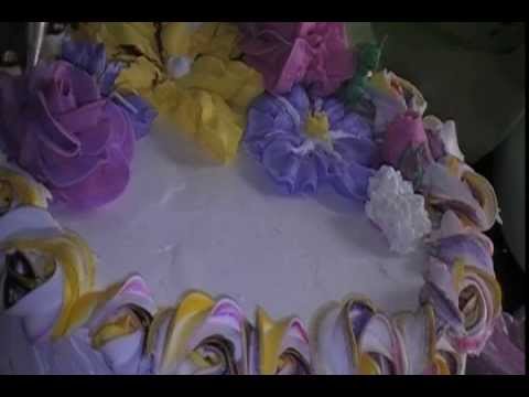 Birthday Flower Cake on Buttercream Flowers