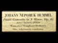 Johann Nepomuk Hummel / Artur Balsam, 1956: Piano Concerto in A minor, Op. 85 - Movements 2, 3
