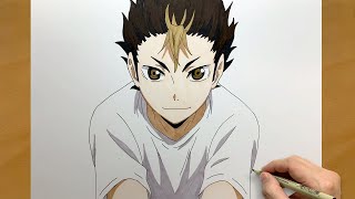 How to Draw Yu Nishinoya from haikyuu | step by step | Draw anime | Anime Drawin