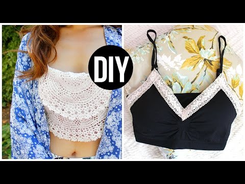 DIY Bralette Crop Tops | Easy DIY Tumblr Clothes - YouTube