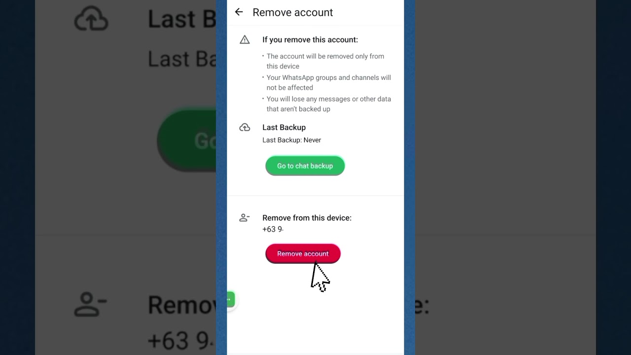 Delete dor remove WhatsApp account Delete dor remove WhatsApp account
