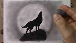 Dolunay'da Kurt Resmi Çizimi Nasıl Yapılır - How to draw a wolf in full moon