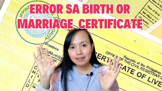 Mga Mali Or Errors Sa Birth Certificate Or Marriage Certificate Questions Answered