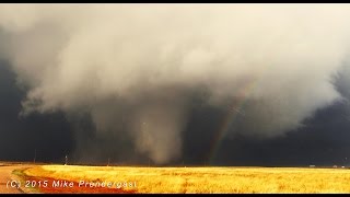 Epic Tornado with Rainbow!!! 4/8/15 near Medicine Lodge, KS