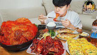 Asmr Mukbang | Кимчи Ччиге, Маринованные Сырые Крабы, Жареная Рыба Рецепт ! Принимать Пищу