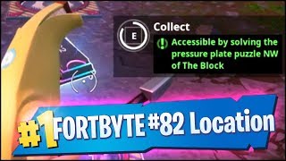 Fortnite FORTBYTE #82 Location - ACCESSIBLE BY SOLVING THE PRESSURE PLATE PUZZLE NW OF THE BLOCK