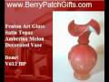 Fenton Art Glass Satin Topaz Amberina Vase