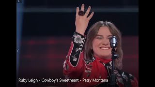 Ruby Leigh The Voice Edited Song Only Cowboys Sweetheart Patsy Montana