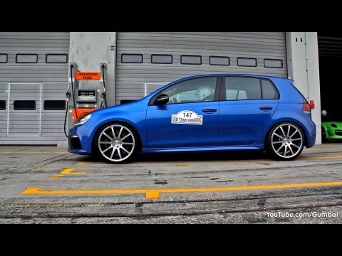 I have recorded a beautiful blue rising blue Volkswagen Golf VI R which is