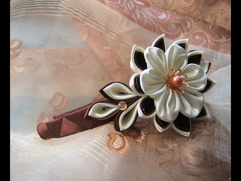 Канзаши цветы мастер класс многослойный цветок канзаши Канзаши цветы мастер класс многослойный цветок канзаши