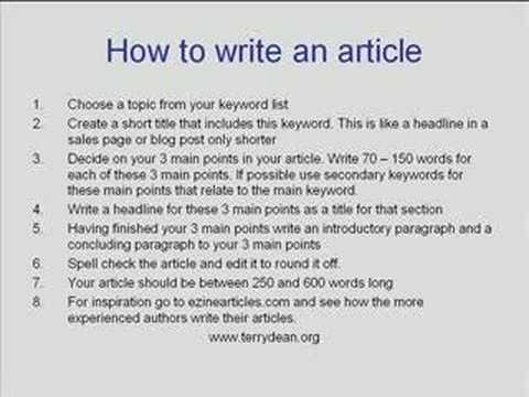 How to do the article review