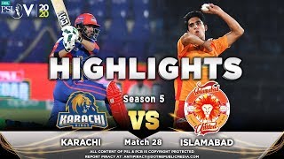 Islamabad United vs Karachi Kings  | Match 28 |  PSL 2020