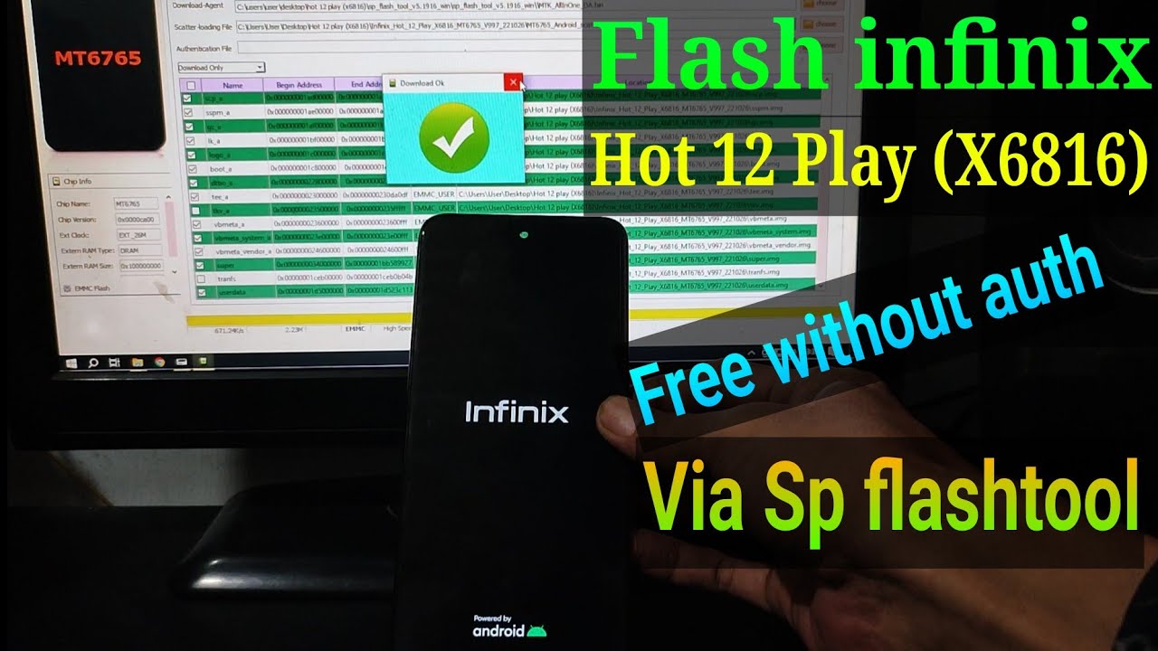 Flash Infinix Hot 12 Play (X6816) Via Sp flashtool Flash Infinix Hot 12 Play (X6816) Via Sp flashtool