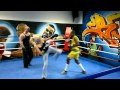 Female Boxing in ring with man - USF Boxe Française Savate - Mixed Boxing - Woman - Girl fight