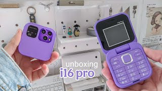 Unboxing I16 Pro Flip Phone, 30 Flip Phone From Aliexpress Mini Purple Phone I Aesthetic Phone