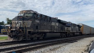 NS Autorack Train at Train Museum in Bellevue, OH 10-6-19