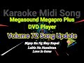 Volume 72 Songlist Megasound Megapro Plus DVD