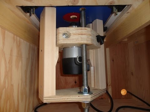 Home-made router lift - YouTube