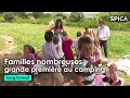 Vacances des familles nombreuses, première fois au camping