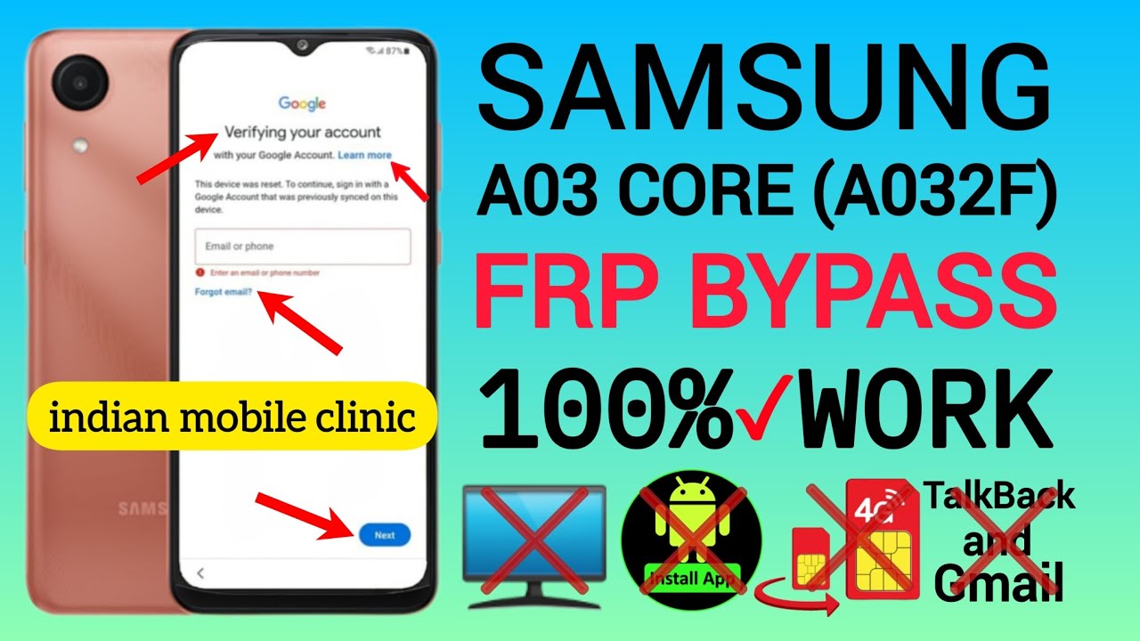 Samsung A03 Core (A032F) Frp Bypass Without PC || Samsung A03 Core (A032F) Frp Bypass Without PC ||