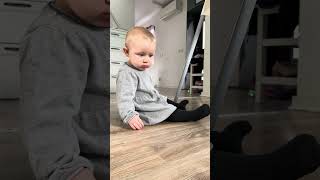 My Baby Is Already Learning To Clean The Floor?