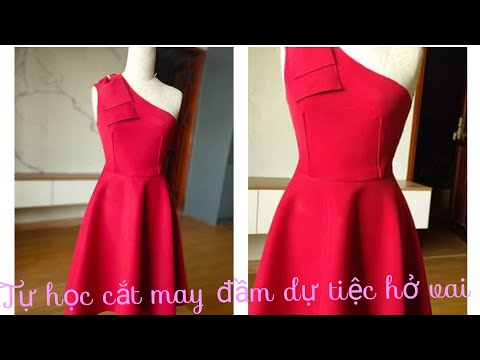 #8 - Thiết kế dầm dự tiệc hở vai| Dạy cắt may| Dress design| DIY sewing - 😍MiMi style