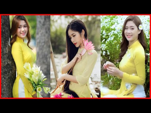Áo Dài Vàng Girl Xinh Áo Dài Việt Nam 2021 Những Mẫu Áo Dài Đẹp p21