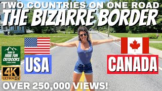 Canadaunited States Bizarre Border That Runs Down The Middle Of A Street Ca Street 4K