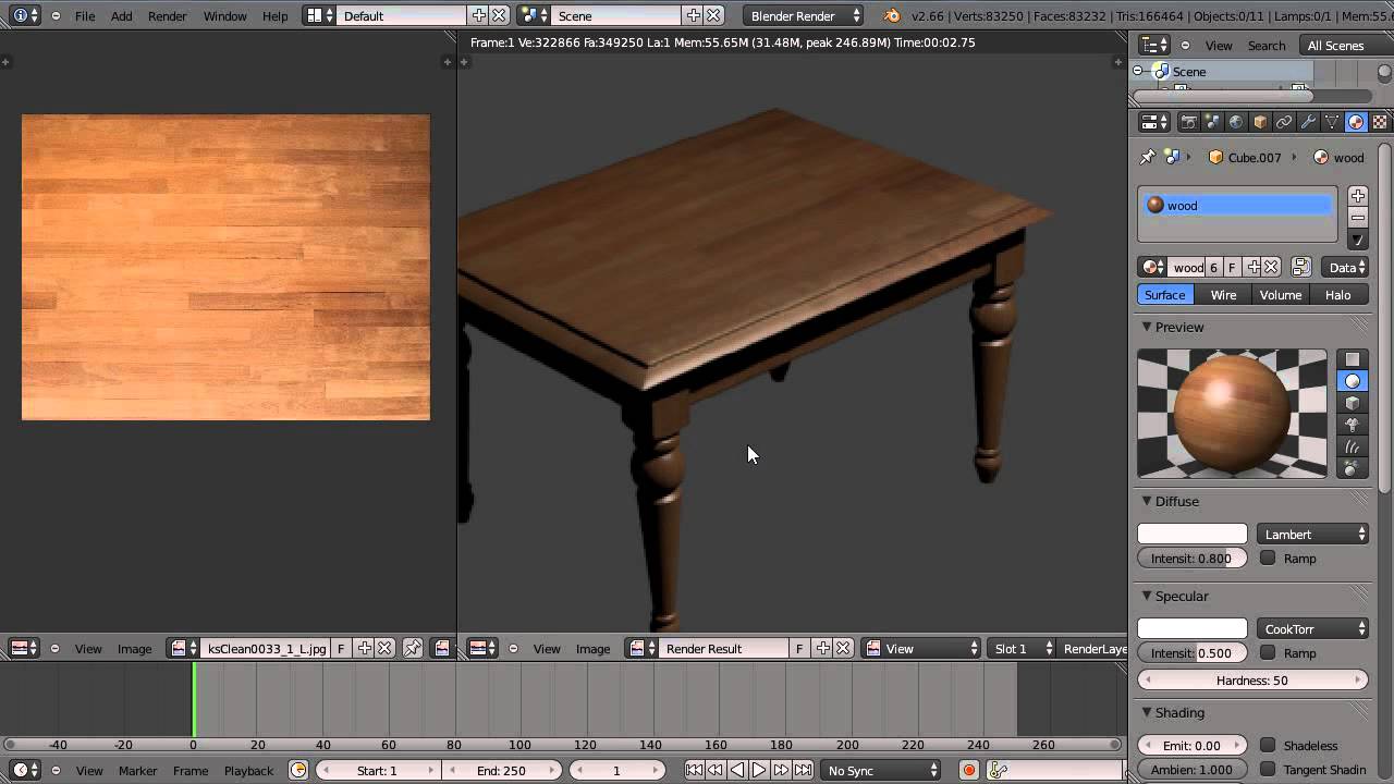 Texturing a wooden table in blender 2.66 - YouTube