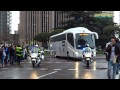 Motorcade (vip escort/ Escolta) Bus Real Madrid in the Santiago Bernabeu