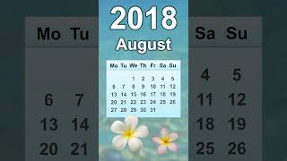 August 2018 Calendar