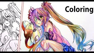 How to Color Anime Girl with Colored Pencils!