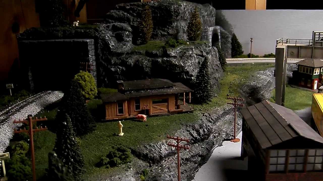 HO Scale Model Train Set-Up Scratch Built Featuring Amtrak Passenger 